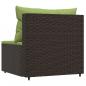 Preview: Garten-Mittelsofa mit Kissen Braun Poly Rattan