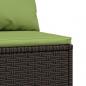 Preview: Garten-Mittelsofa mit Kissen Braun Poly Rattan