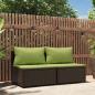 Preview: ARDEBO.de - Garten-Mittelsofas mit Kissen 2 Stk. Braun Poly Rattan