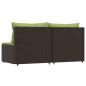 Preview: Garten-Mittelsofas mit Kissen 2 Stk. Braun Poly Rattan