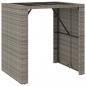 Preview: Bartisch mit Glasplatte Grau 105x80x110 cm Poly Rattan