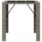 Preview: Bartisch mit Glasplatte Grau 105x80x110 cm Poly Rattan