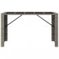 Preview: Bartisch mit Glasplatte Grau 185x80x110 cm Poly Rattan