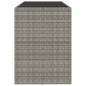 Preview: Bartisch mit Glasplatte Grau 185x80x110 cm Poly Rattan