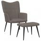 Preview: ARDEBO.de - Relaxsessel mit Hocker Taupe Stoff