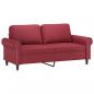 Preview: 2-Sitzer-Sofa Weinrot 140 cm Kunstleder