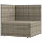 Preview: 7-tlg. Garten-Lounge-Set mit Kissen Grau Poly Rattan