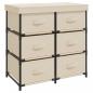 Preview: Lagerschrank mit 6 Schubladen 55×29×55 cm Creme Stahl