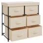 Preview: Lagerschrank mit 6 Schubladen 55×29×55 cm Creme Stahl