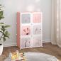 Preview: ARDEBO.de - Kinderschrank Modular mit 6 Würfeln Rosa PP