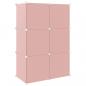 Preview: Kinderschrank Modular mit 6 Würfeln Rosa PP