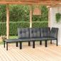 Preview: ARDEBO.de - 4-tlg. Garten-Lounge-Set Schwarz und Grau Poly Rattan