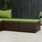 Preview: ARDEBO.de - Gartenhocker mit Kissen 2 Stk. Braun Poly Rattan