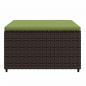 Preview: Gartenhocker mit Kissen 2 Stk. Braun Poly Rattan