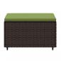 Preview: Gartenhocker mit Kissen 2 Stk. Braun Poly Rattan