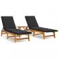 Preview: 3-tlg. Garten-Lounge-Set Poly Rattan & Massivholz Akazie