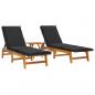 Preview: 3-tlg. Garten-Lounge-Set Poly Rattan & Massivholz Akazie