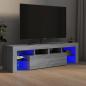 Preview: ARDEBO.de - TV-Schrank mit LED-Leuchten Grau Sonoma 140x36,5x40 cm