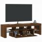 Preview: TV-Schrank mit LED-Leuchten Braun Eichen-Optik 140x36,5x40 cm