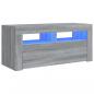 Preview: TV-Schrank mit LED-Leuchten Grau Sonoma 90x35x40 cm