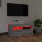 Preview: TV-Schrank mit LED-Leuchten Grau Sonoma 90x35x40 cm