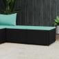 Preview: ARDEBO.de - Gartenhocker mit Kissen 2 Stk. Schwarz Poly Rattan