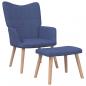 Preview: ARDEBO.de - Relaxsessel mit Hocker Blau Stoff