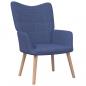 Preview: Relaxsessel mit Hocker Blau Stoff