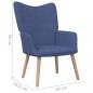 Preview: Relaxsessel mit Hocker Blau Stoff