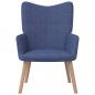 Preview: Relaxsessel mit Hocker Blau Stoff