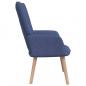 Preview: Relaxsessel mit Hocker Blau Stoff