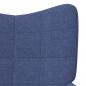 Preview: Relaxsessel mit Hocker Blau Stoff