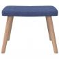 Preview: Relaxsessel mit Hocker Blau Stoff