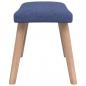 Preview: Relaxsessel mit Hocker Blau Stoff