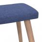 Preview: Relaxsessel mit Hocker Blau Stoff