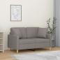 Preview: ARDEBO.de - 2-Sitzer-Sofa mit Zierkissen Taupe 120 cm Stoff