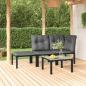 Preview: ARDEBO.de - 4-tlg. Garten-Lounge-Set Schwarz und Grau Poly Rattan