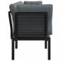 Preview: 4-tlg. Garten-Lounge-Set Schwarz und Grau Poly Rattan