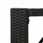 Preview: Bartisch mit Glasplatte Schwarz 105x80x110 cm Poly Rattan