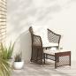 Preview: ARDEBO.de - 2-tlg. Garten-Lounge-Set mit Kissen Braun Poly Rattan