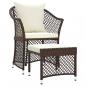 Preview: 2-tlg. Garten-Lounge-Set mit Kissen Braun Poly Rattan