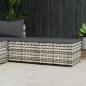 Preview: ARDEBO.de - Gartenhocker mit Kissen 2 Stk. Grau Poly Rattan