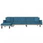 Preview: Schlafsofa in L-Form Blau 271x140x70 cm Samt