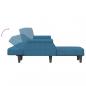 Preview: Schlafsofa in L-Form Blau 271x140x70 cm Samt