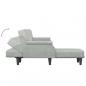 Preview: Schlafsofa in L-Form Hellgrau 271x140x70 cm Samt