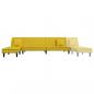 Preview: Schlafsofa in L-Form Gelb 255x140x70 cm Samt