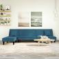 Preview: ARDEBO.de - Schlafsofa in L-Form Blau 255x140x70 cm Samt