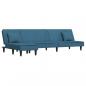 Preview: Schlafsofa in L-Form Blau 255x140x70 cm Samt