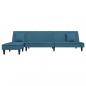 Preview: Schlafsofa in L-Form Blau 255x140x70 cm Samt