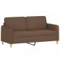 Preview: 2-Sitzer-Sofa mit Zierkissen Braun 140 cm Stoff